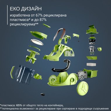 Прахосмукачка ROWENTA GREEEN FORCE CYCLONIC RO7C32EA ВМЕСТИМОСТ 2.5 L, HEPA ФИЛТЪР  2.5 L