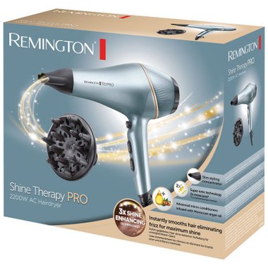 Сешоар REMINGTON SHINE THERAPY PRO AC9300  2200.0 W, СТЕПЕНИ НА РАБОТА 3, ЙОНИЗАЦИЯ