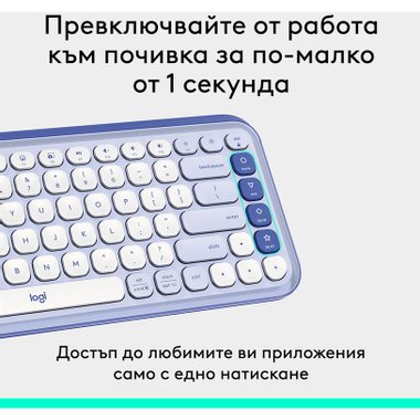 Клавиатура LOGITECH POP ICON KEYS LILAC 920-013074 US International