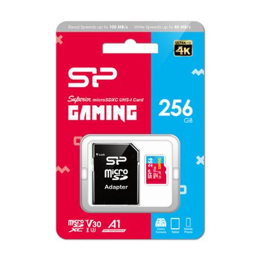 Карта памет SILICON POWER MICRO SD SUPERIOR GAMING 256GB  КЛАС C10, UHS-I U3, A1