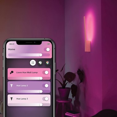 Стенна смарт лампа Philips Hue Liana Wall Light White Led RGB Смарт осветление Аплик Димируема светлина Bluetooth осветление