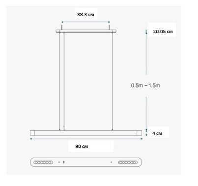 Смарт полилей Xiaomi Yeelight Crystal YLDL01YL 33W 90см Wi-Fi Smart Пендел Led лампа димируем амбиентно осветление