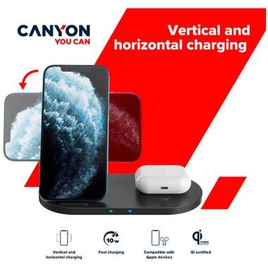 WIRELESS СТОЙКА CANYON WCS202B 10W 2IN1