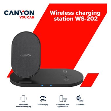 WIRELESS СТОЙКА CANYON WCS202B 10W 2IN1