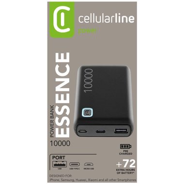 ВЪНШНА БАТЕРИЯ  CELLULAR LINE ESSENCE 10000 mAh BLACK