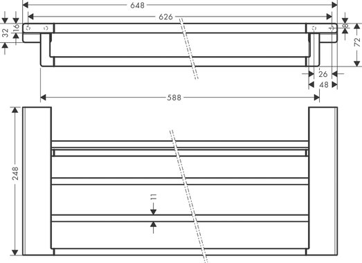 Етажерка Hansgrohe AddStoris 41751670 рафт Троен държач за хавлии кърпи