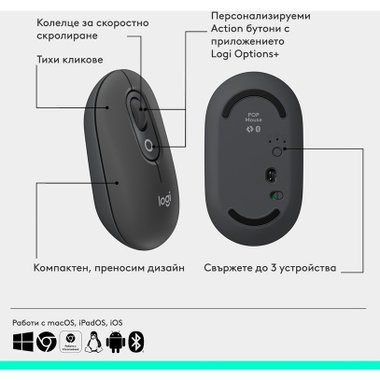 Безжичен Комплект LOGITECH ICON COMBO GRAPHITE 920-013140