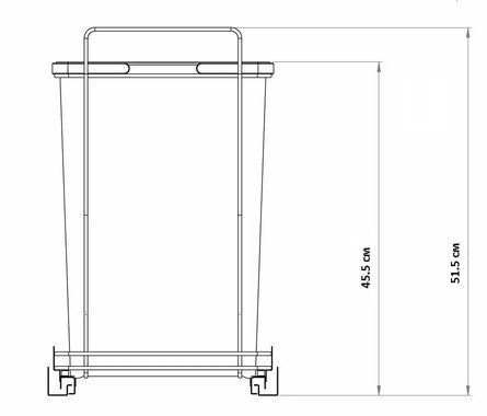 Кош за отпадъци Elletipi Ecofil PF01 44B2 48л За вграждане в чекмедже кош за боклук разделно събиране 2 отделения