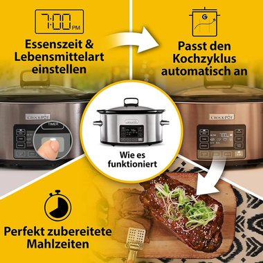 Уред за бавно готвене Crock Pot CSC066X Slow Cooker 5.6л 240W Съд за готвене с капак 