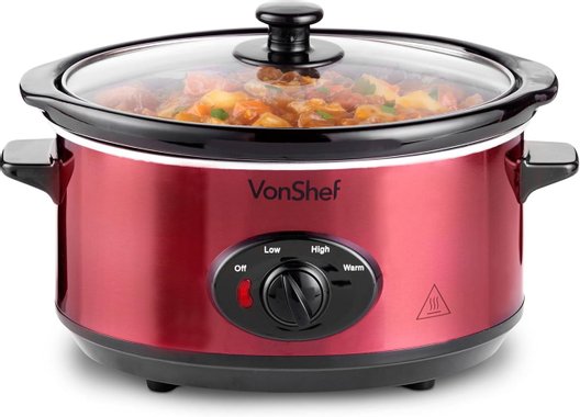 Уред за бавно готвене VonShef 50 339 Slow Cooker 3.5л 170W Съд за готвене с капак