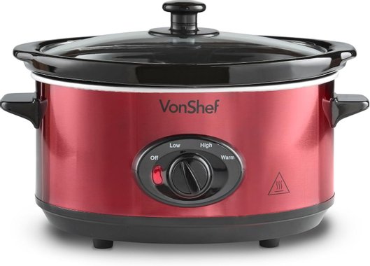 Уред за бавно готвене VonShef 50 339 Slow Cooker 3.5л 170W Съд за готвене с капак Оризовар