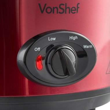 Уред за бавно готвене VonShef 50 339 Slow Cooker 3.5л 170W Съд за готвене с капак Оризовар