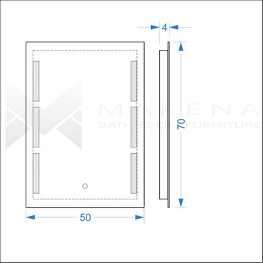 LED ОГЛЕДАЛО ИРИС 50Х70