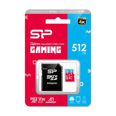 Карта памет SILICON POWER MICRO SD SUPERIOR GAMING 512GB  КЛАС C10, UHS-I U3, A1