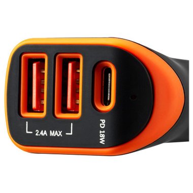 ЗАРЯДНО 12V CANYON CCA08BO 2.4A 3XUSB-A