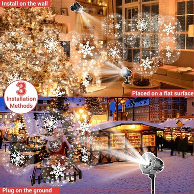 LED прожектор на снежинки Snowflake Lamp коледна светлина IP44 Led декорация