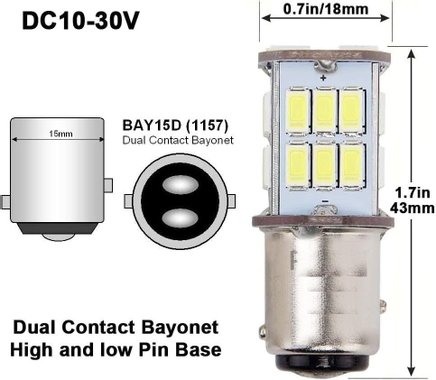 Автомобилна крушка P21/5W LED BAY15D 1157 крушка за автомобил авто крушка