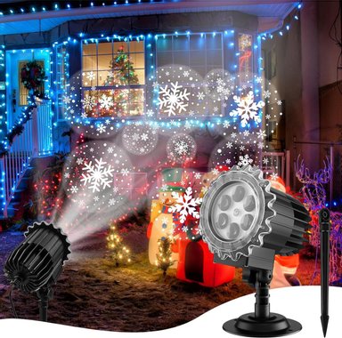 LED прожектор на снежинки Snowflake Lamp коледна светлина IP44 Led декорация