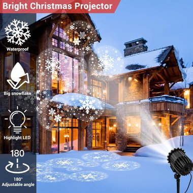 LED прожектор на снежинки Snowflake Lamp коледна светлина IP44 Led декорация