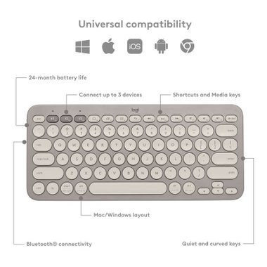 Клавиатура LOGITECH K380 SAND 920-011165