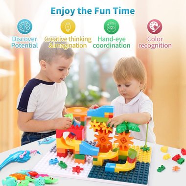  Детски комплект маса със стол и конструктор 105 части Blocks Table Play the Childhood MC817 Занимателен комплект Образувателна масичка  