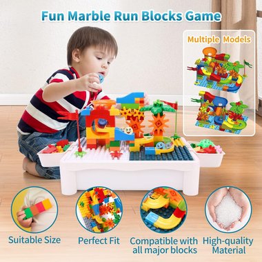  Детски комплект маса със стол и конструктор 105 части Blocks Table Play the Childhood MC817 Занимателен комплект Образувателна масичка  