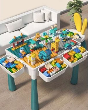  Детски комплект маса със стол и конструктор 105 части Blocks Table Play the Childhood MC817 Занимателен комплект Образувателна масичка  
