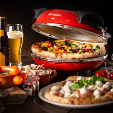 Eлектрическа фурна за пица с  каменна плоча “PIZZA ЗА 4 МИН" ARIETE 909  ЧЕРВЕН, 1200 W