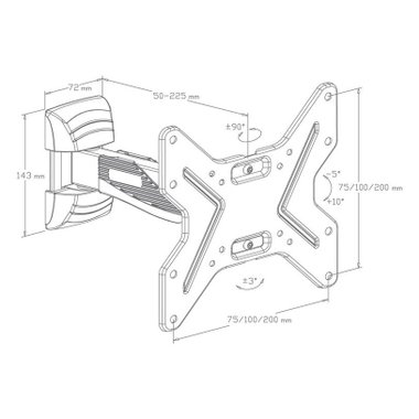 TV Стойка  XMART 1743 SR1  ЧЕРЕН