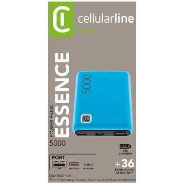 ВЪНШНА БАТЕРИЯ  CELLULAR LINE ESSENCE 5000 mAh BLUE
