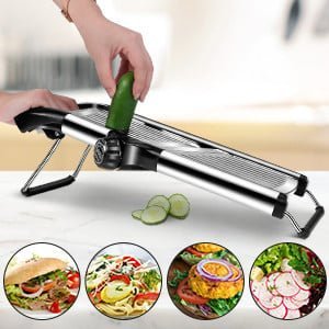 Ръчно ренде за зеленчуци Mandoline Dial Slicer кухненско ренде неръждаема стомана