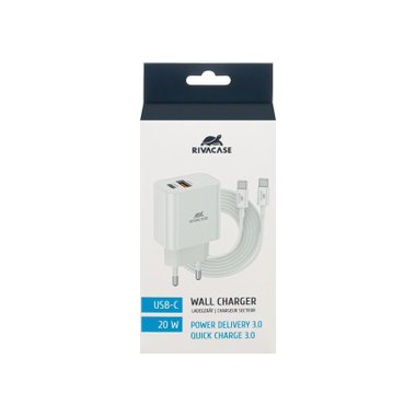 ЗАРЯДНО 220V 20W USB+TYPE-C+КАБЕЛ PS4102