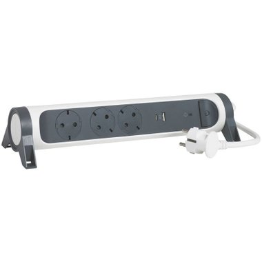 Разклонител LEGRAND 3 ГНЕЗДА / 1.5М ВЪРТЯЩ 694508 USB A+C ЗАЩИТА