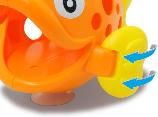 Комплект от 4 броя играчки за баня Jamara 460614 Hungry Fish Orange Гладна рибка играчки за вода Риба