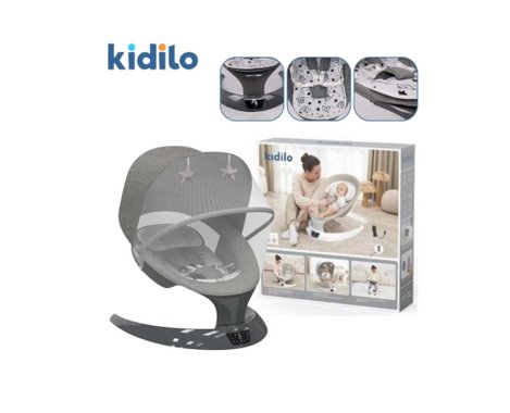 Електрическа люлка и шезлонг 2в1 Kidilo SG406G-008 Бебешка люлка Bluetooth Люлка и шезлонг за бебе