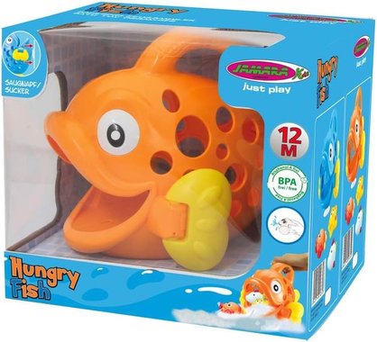 Комплект от 4 броя играчки за баня Jamara 460614 Hungry Fish Orange Гладна рибка играчки за вода Риба