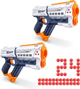 Комплект от 2 броя бластер X-Shot Chaos Meteor Blaster 36365-2022 Детска играчка оръжие с 24 топчета Играчка пистолет