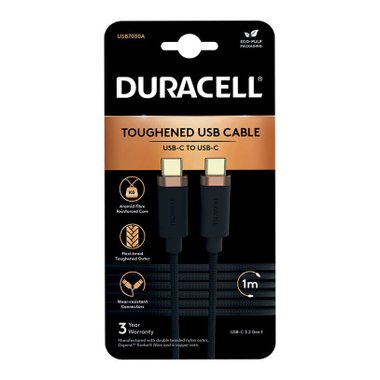 КАБЕЛ DURACELL USB-C - USB-C 1m USB7030A