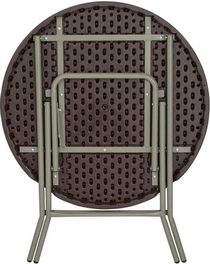Сгъваема маса Flash Furniture DAD-FT-80R-GG 80см Градинска кръгла маса ратанова плетка 