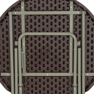 Сгъваема маса Flash Furniture DAD-FT-80R-GG 80см Градинска кръгла маса ратанова плетка 