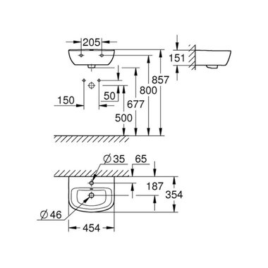 УМИВАЛНИК GROHE BAU CERAMIC 45