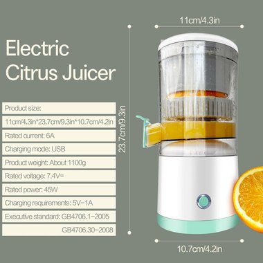 Сокоизтисквачка Citrus Juicer GB4706 45W Цитрус преса преносима сокоизтисквачка за плодове цитруси