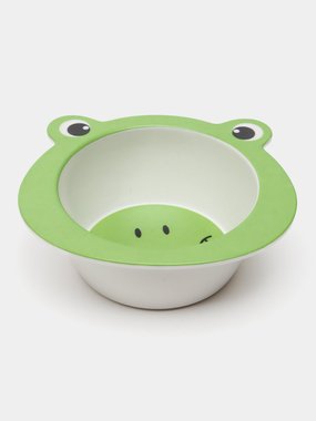 Детски комплект за хранене Bamboo Fibre kids set Frog 5 части Комплект прибори за хранене Жаба Бамбук 