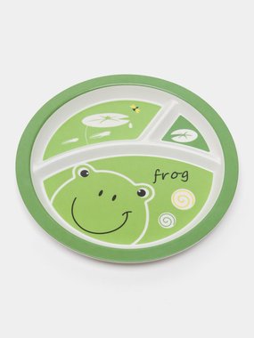 Детски комплект за хранене Bamboo Fibre kids set Frog 5 части Комплект прибори за хранене Жаба Бамбук 