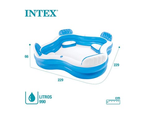 Надуваем басейн Intex 56475NP Swim Centre Family Lounge Pool 229 х 66 см  4 седалки