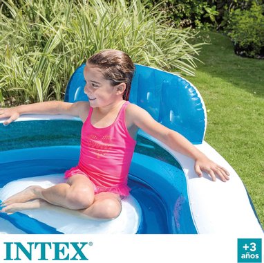 Надуваем басейн Intex 56475NP Swim Centre Family Lounge Pool 229 х 66 см  4 седалки