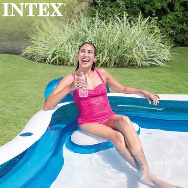 Надуваем басейн Intex 56475NP Swim Centre Family Lounge Pool 229 х 66 см  4 седалки