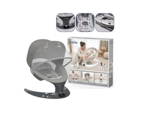 Електрическа люлка и шезлонг 2в1 Kidilo SG406G-008 Бебешка люлка Bluetooth Люлка и шезлонг за бебе