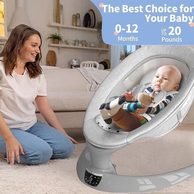 Електрическа люлка и шезлонг 2в1 Kidilo SG406G-008 Бебешка люлка Bluetooth Люлка и шезлонг за бебе