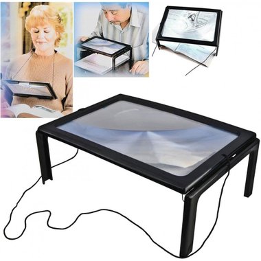 Лупа за четене с LED осветление Hands Free Magnifier А4 увеличителна настолна Преносима LED лупа за четене